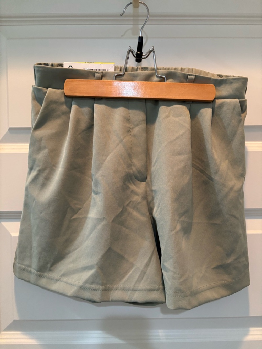 Casual High-Waist Olive Green Shorts